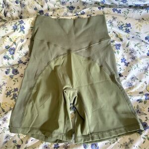 Aerie Offline Olive Green Detailed Biker Shorts